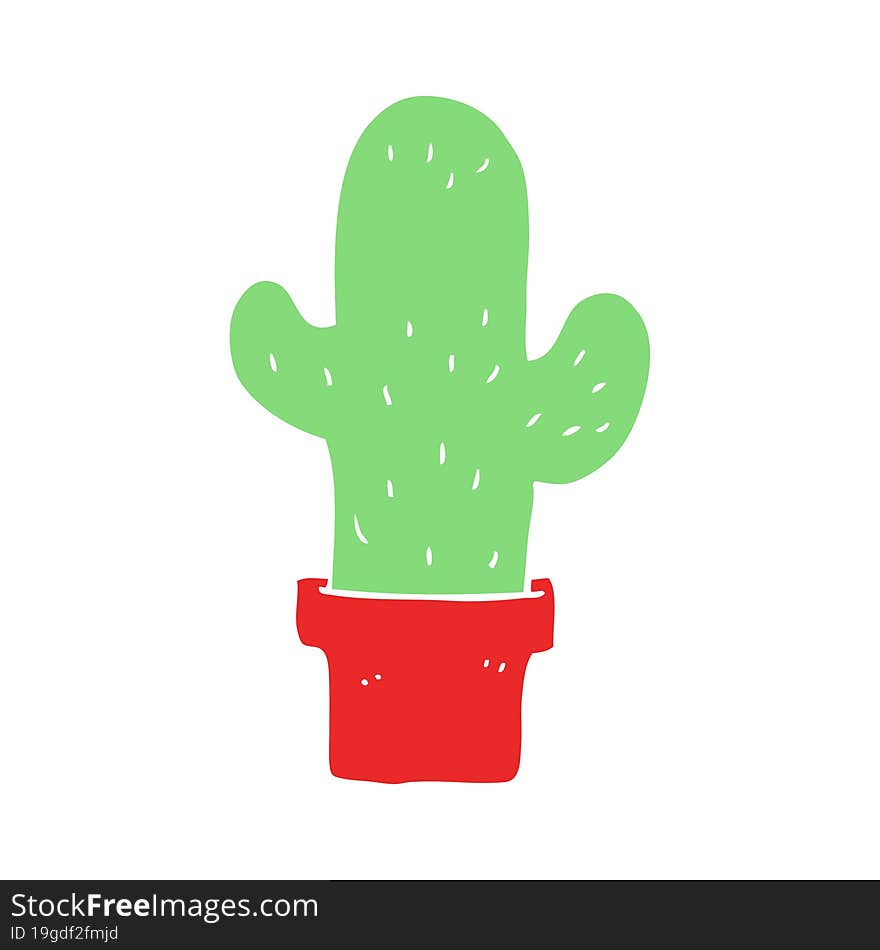 flat color style cartoon cactus