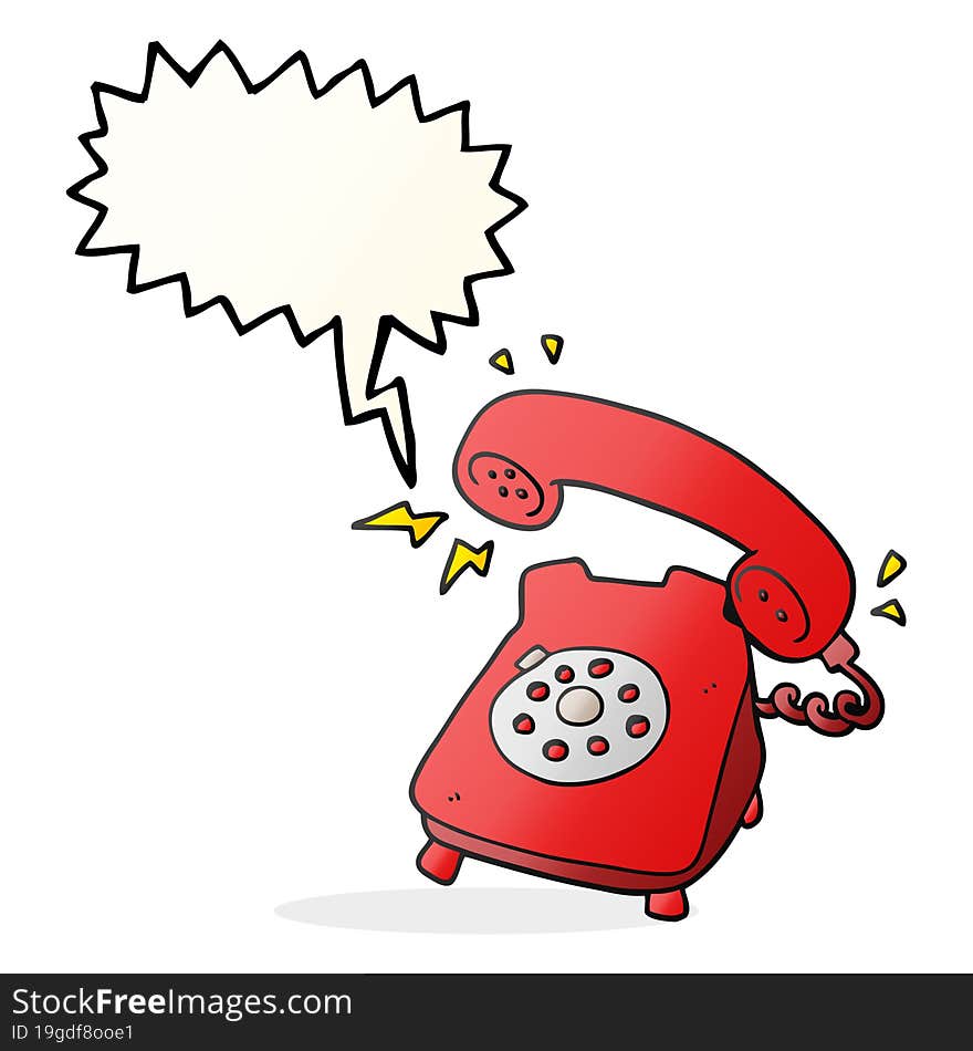 speech bubble cartoon ringing telephone