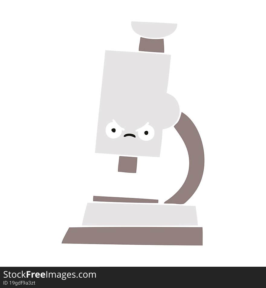 flat color retro cartoon microscope