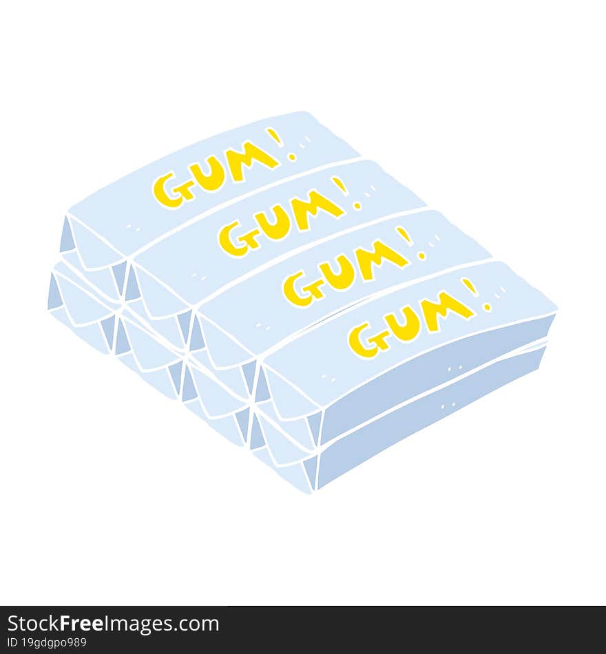 flat color illustration of a cartoon chewing gum