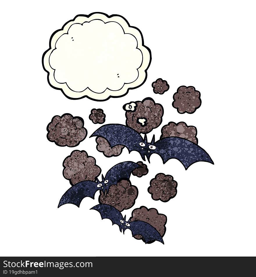 cartoon vampire bats with thought bubble