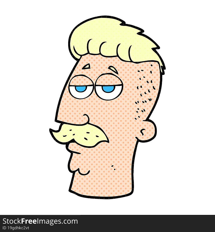 cartoon man with hipster hair cut