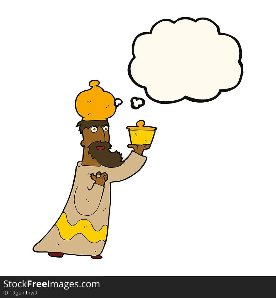 one of the three wise men with thought bubble