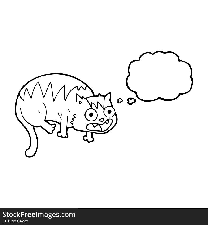 thought bubble cartoon cat