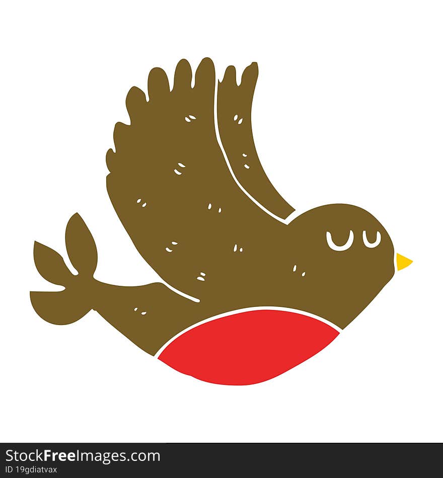 flat color style cartoon flying bird