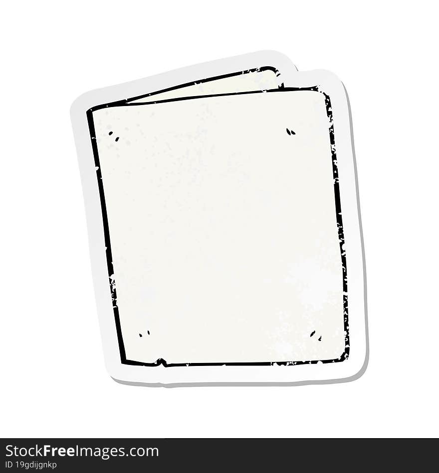 Retro Distressed Sticker Of A Cartoon Folded Card