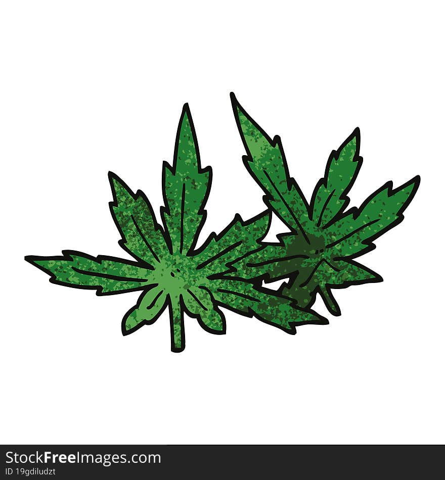 cartoon doodle marijuana leaves