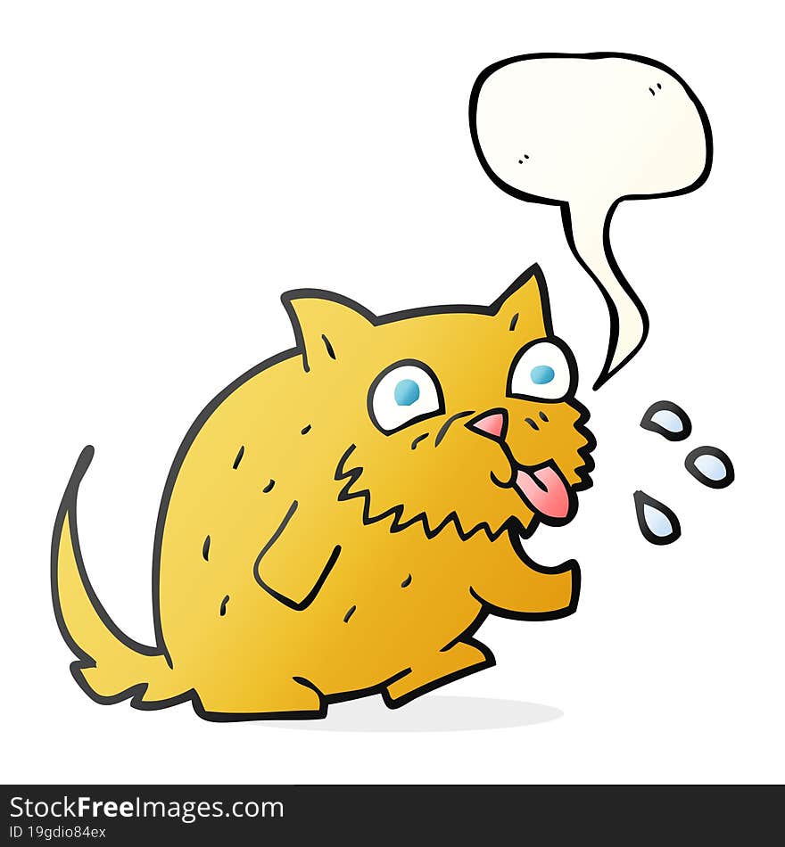 speech bubble cartoon cat blowing raspberry