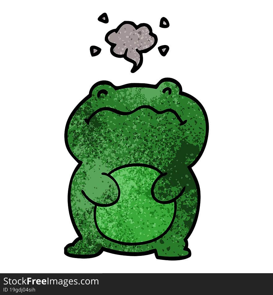 funny cartoon doodle frog