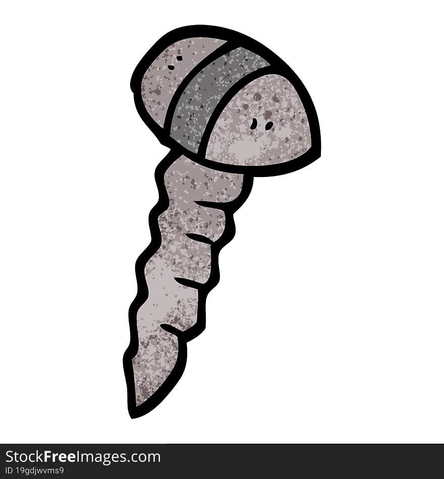 Cartoon Doodle Of A Screw