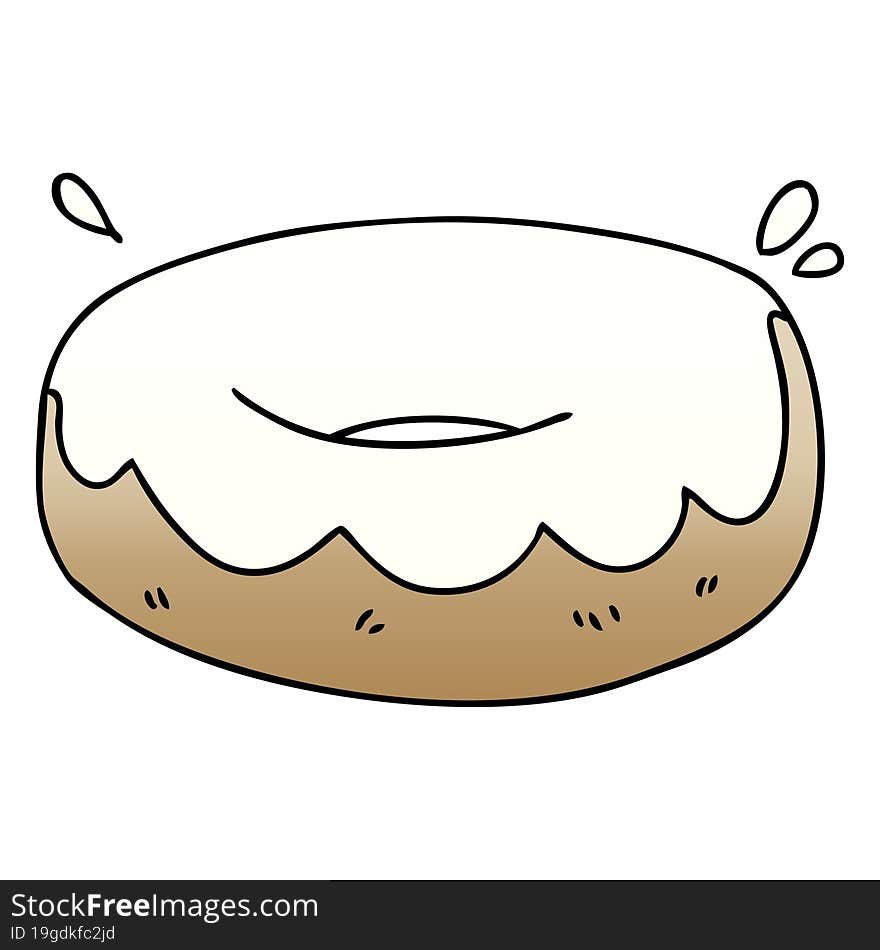 quirky gradient shaded cartoon iced donut