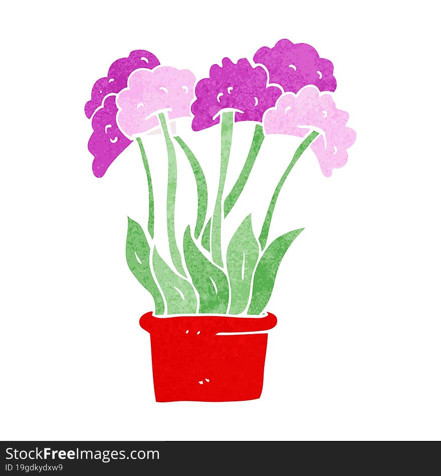 Cartoon Flowers In Pot