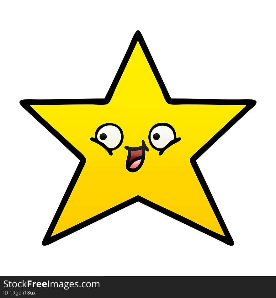 gradient shaded cartoon gold star