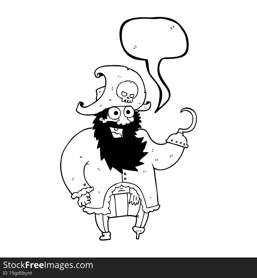 speech bubble cartoon pirate captain