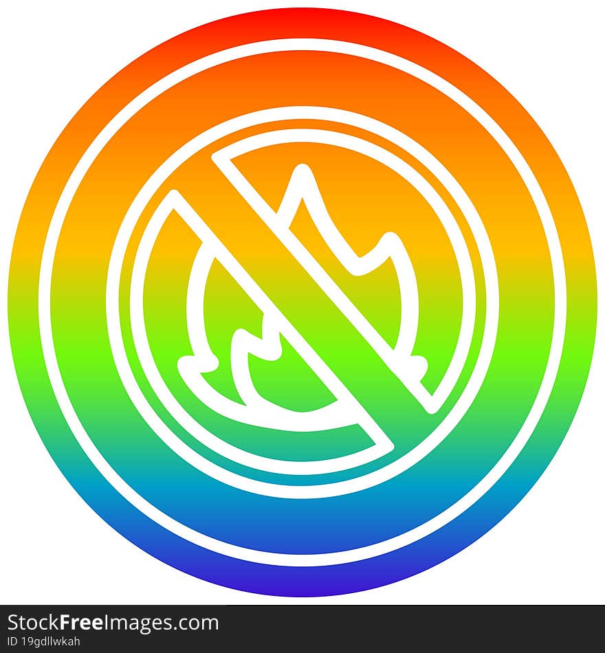 no flames circular in rainbow spectrum