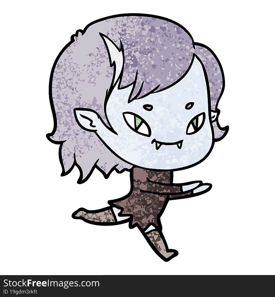 cartoon friendly vampire girl running. cartoon friendly vampire girl running