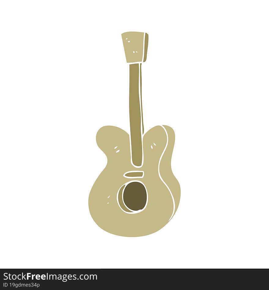 flat color illustration of a cartoon guitar