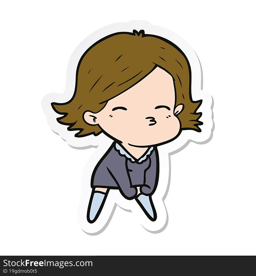 sticker of a cartoon woman