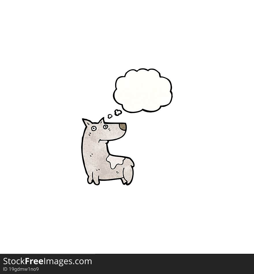 Cartoon Dog With Thought Bubble