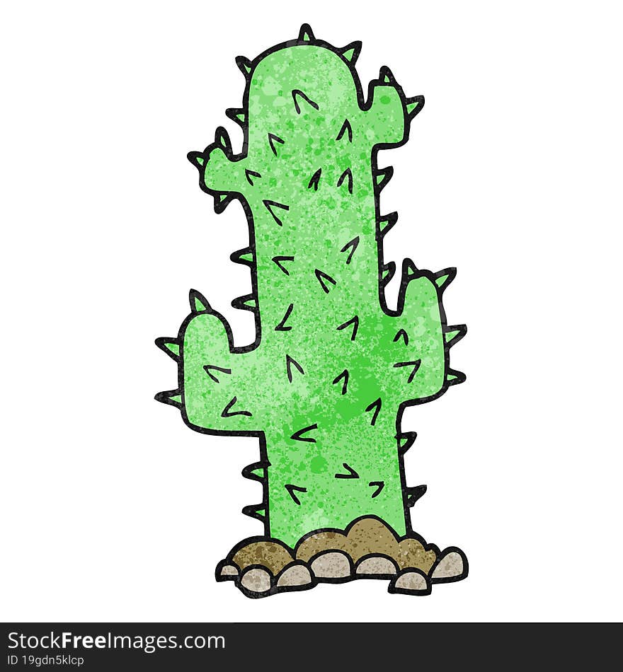 Textured Cartoon Cactus