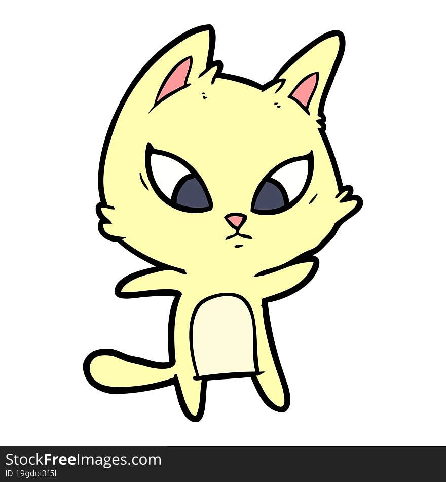 confused cartoon cat. confused cartoon cat