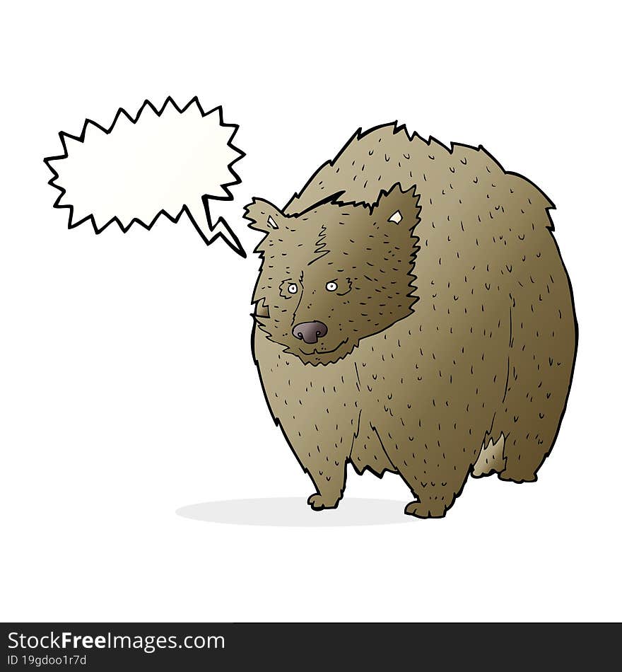 huge bear cartoon with speech bubble