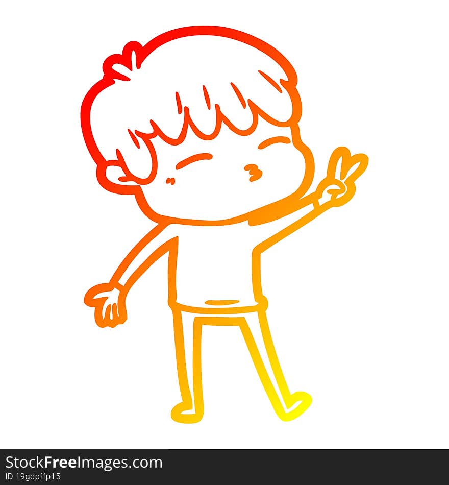 warm gradient line drawing cartoon frustrated man