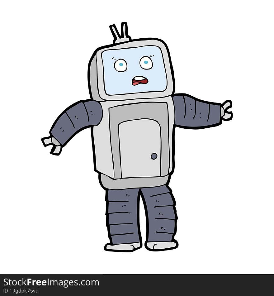 cartoon funny robot