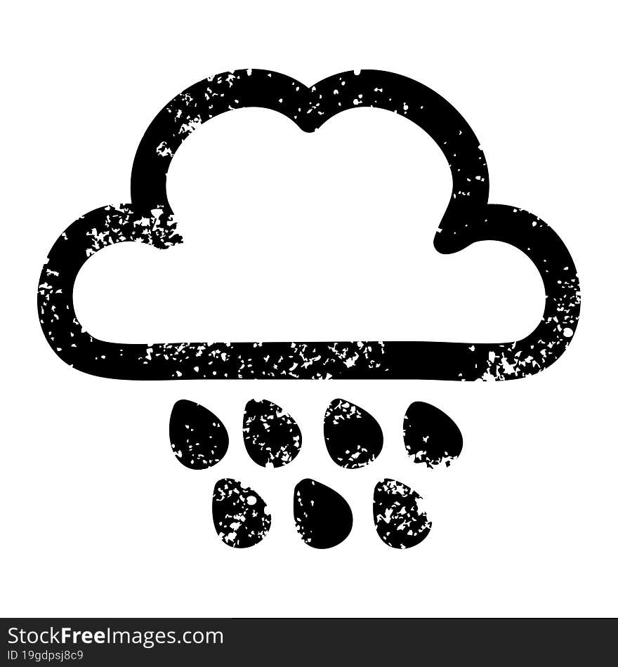 rain cloud distressed icon