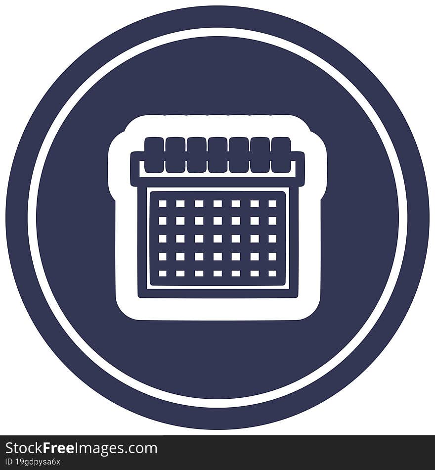 monthly calendar circular icon