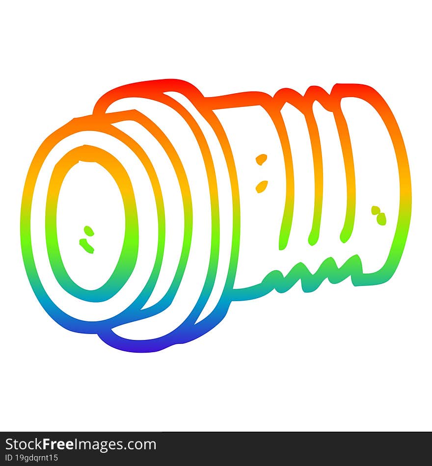 rainbow gradient line drawing cartoon pipe fitting