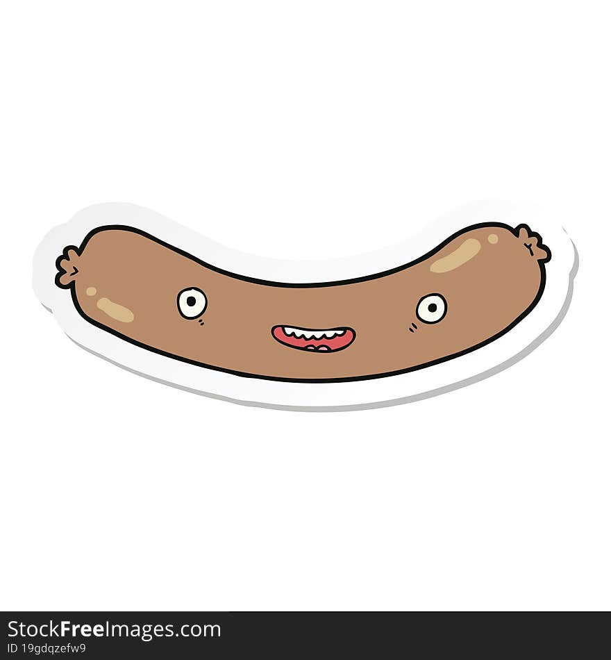 Sticker Of A Cartoon Sausage