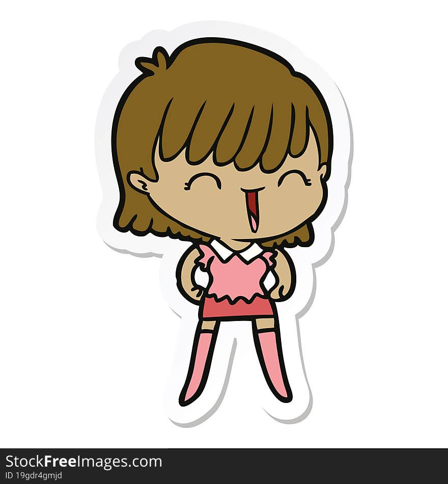 sticker of a cartoon woman