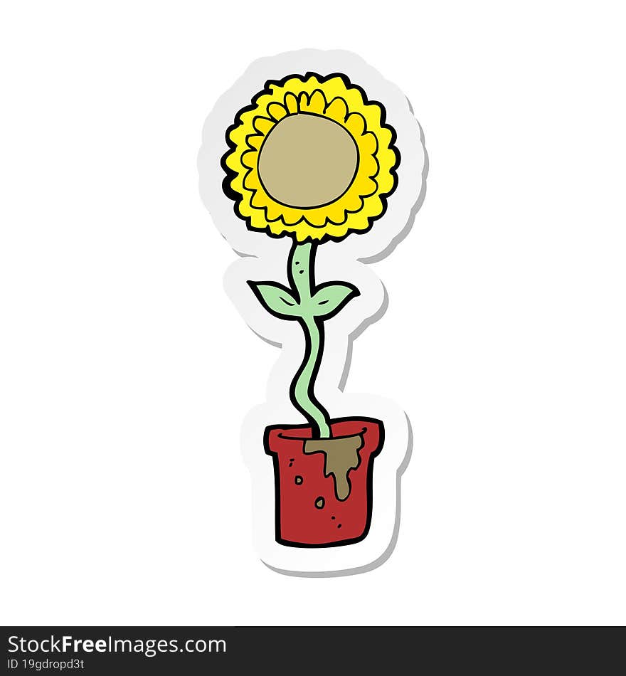 sticker of a cartoon flower