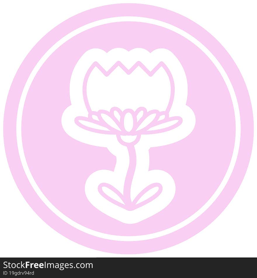 lotus flower circular icon