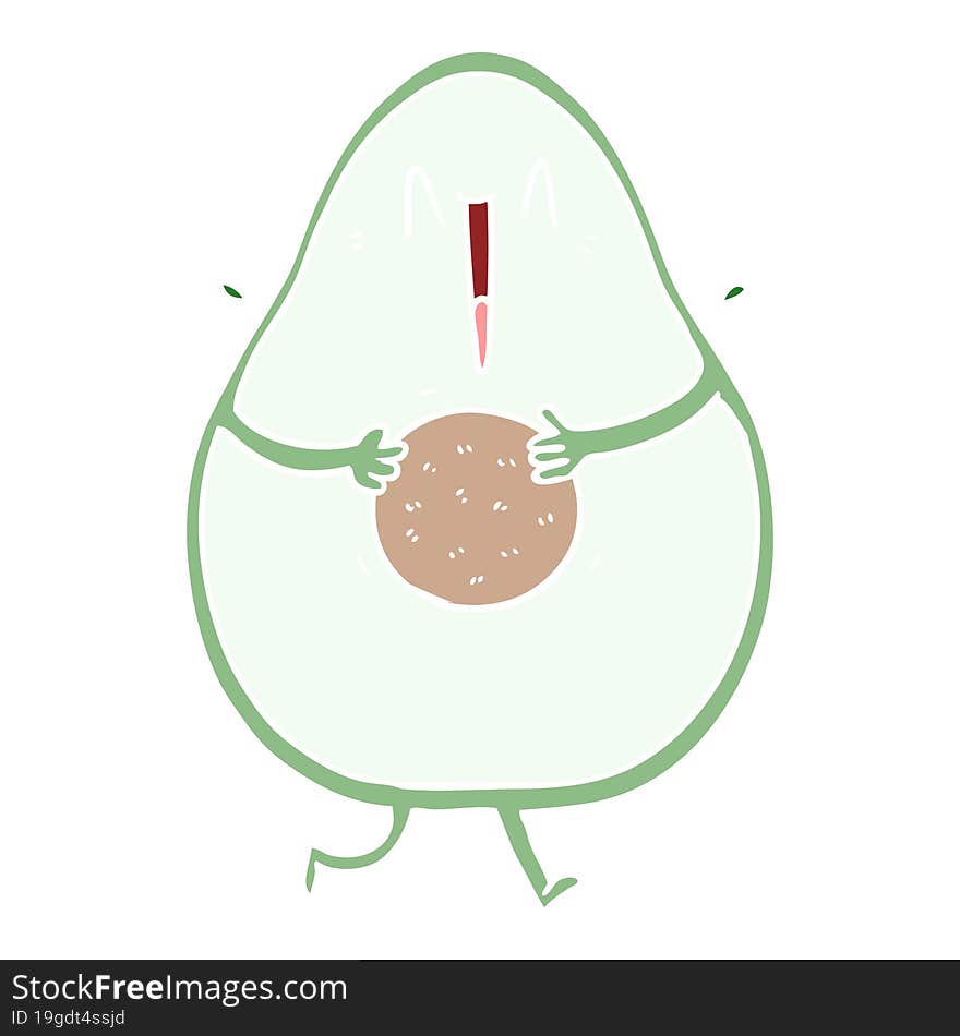 Happy Flat Color Style Cartoon Avocado Laughing