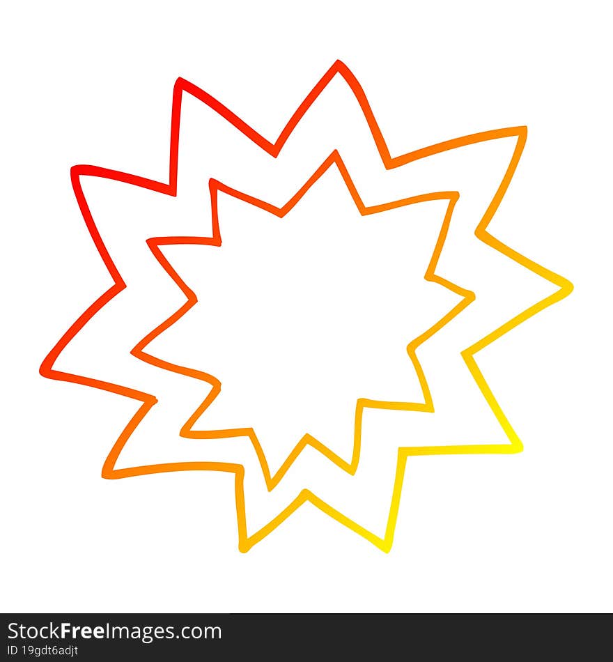 Warm Gradient Line Drawing Cartoon Fire Explosion