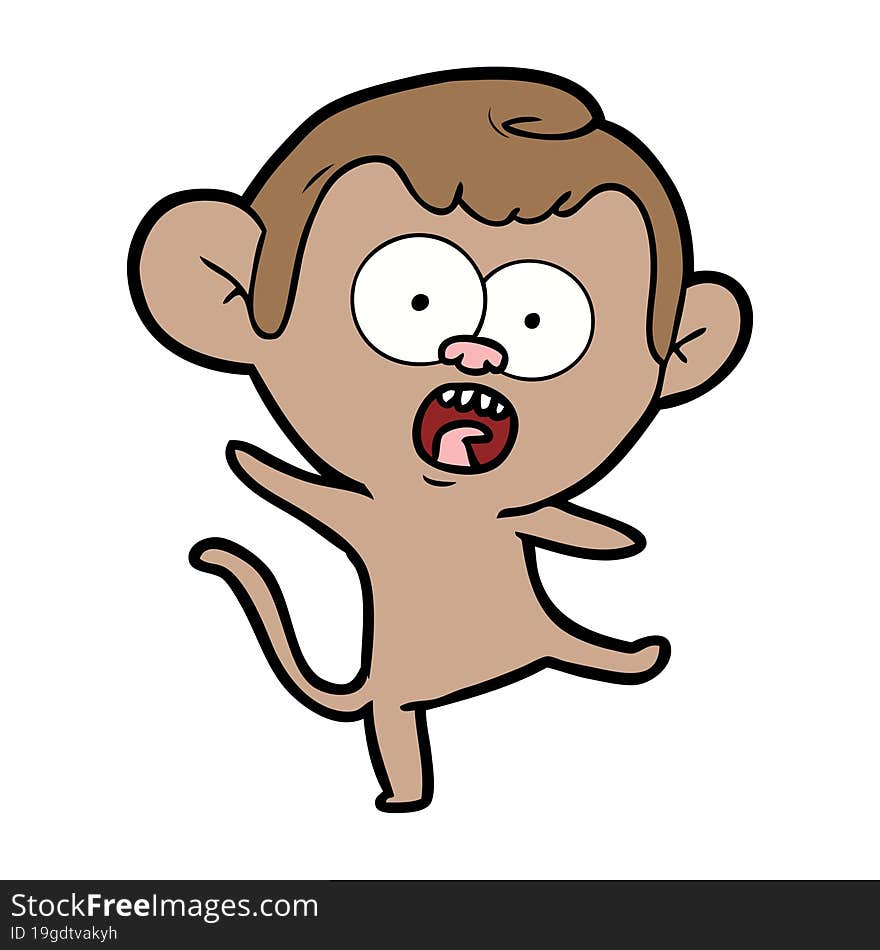 cartoon shocked monkey. cartoon shocked monkey