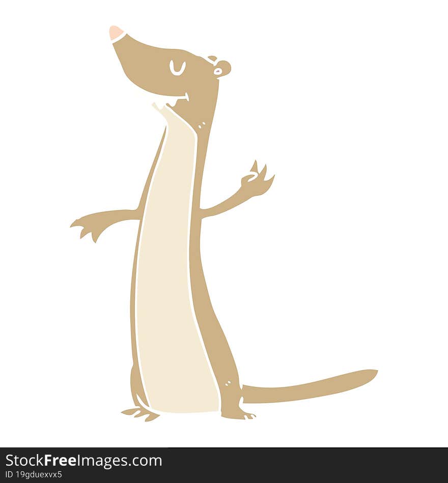 flat color style cartoon weasel