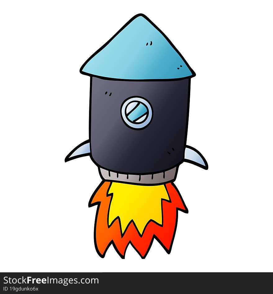 Cartoon Doodle Space Rocket