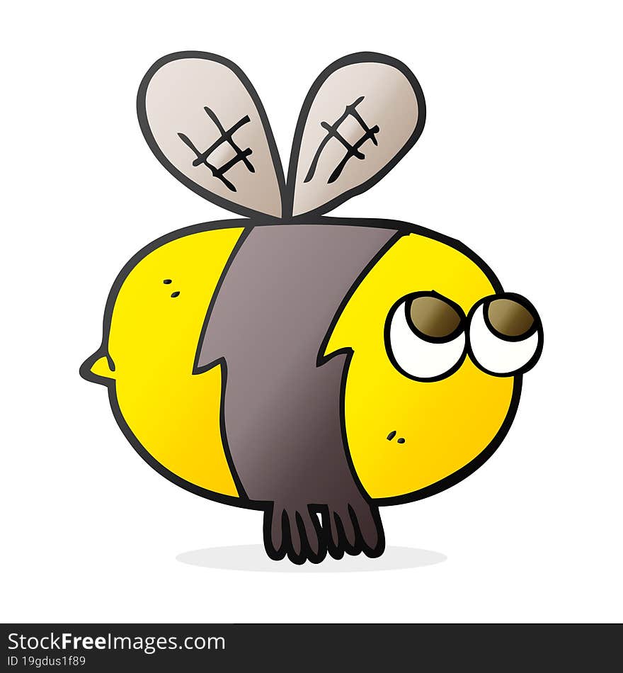 freehand drawn cartoon bee