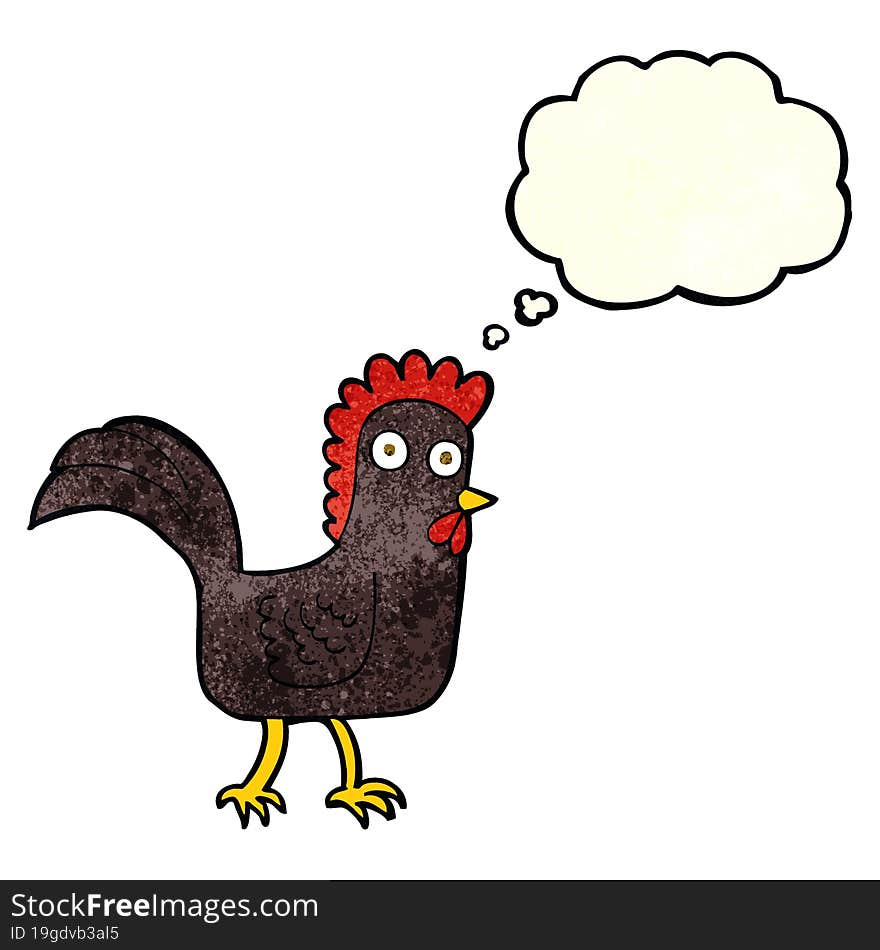 Cartoon Chicken With Thought Bubble