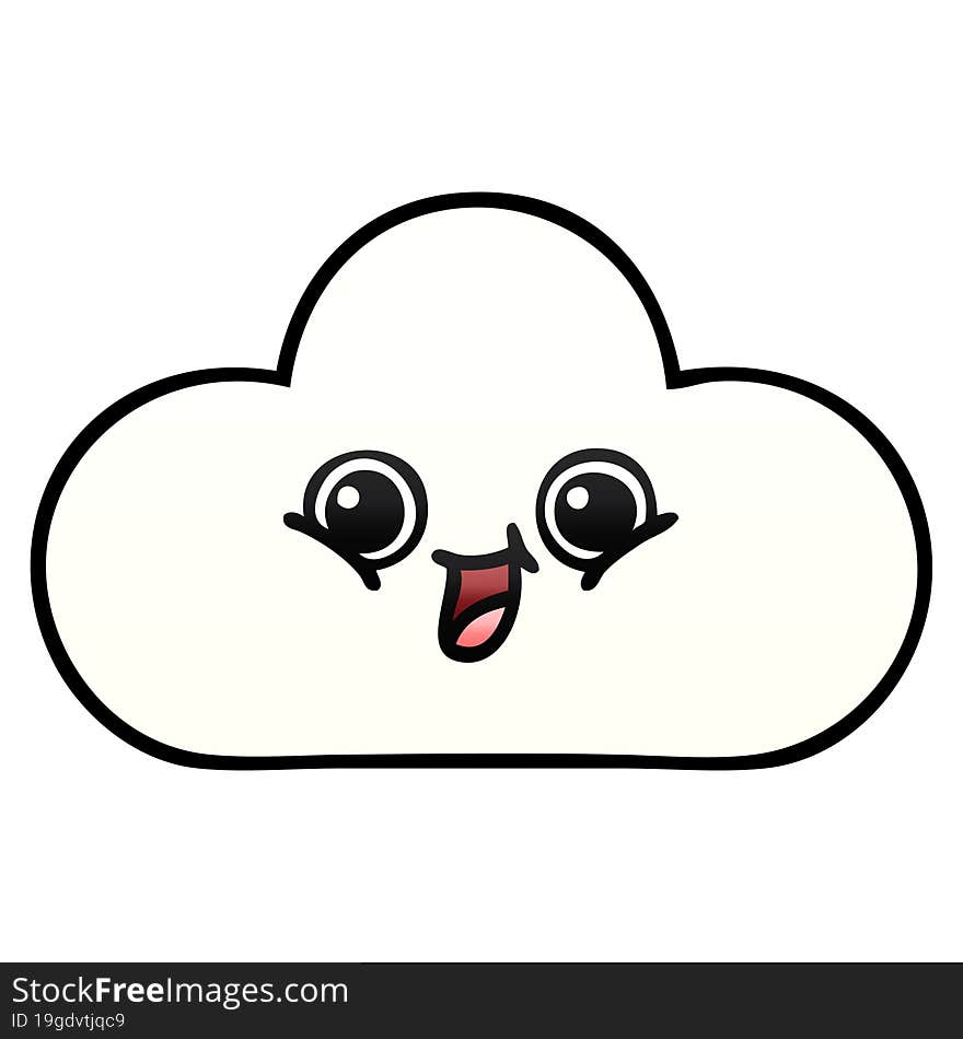 Gradient Shaded Cartoon Cloud