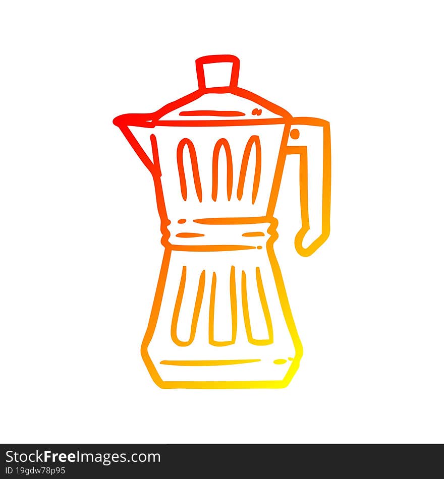 warm gradient line drawing of a espresso maker