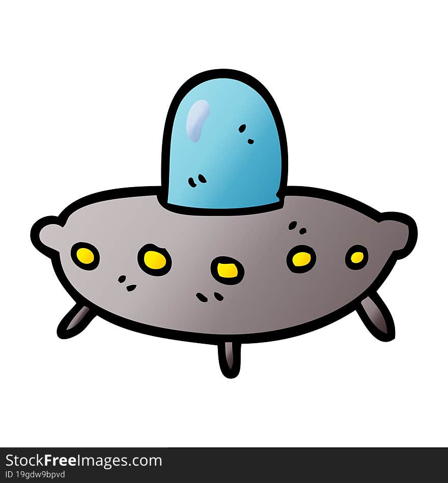 cartoon doodle alien spaceship