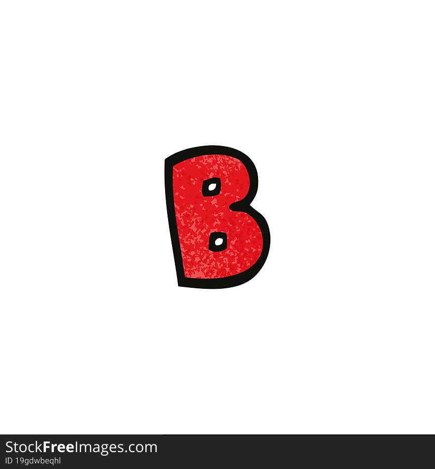 cartoon doodle letter b