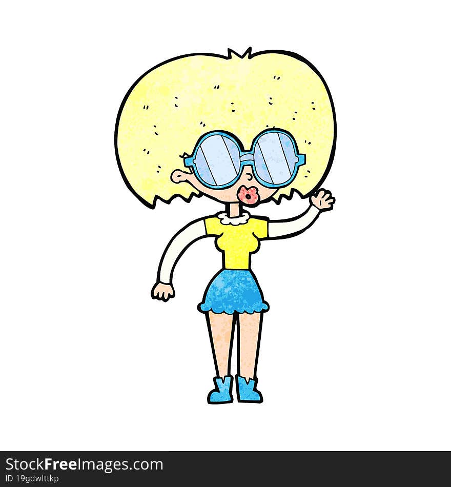 cartoon woman wearing spectacles