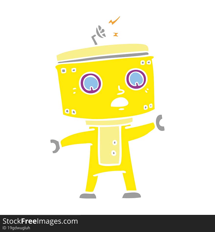 flat color style cartoon robot