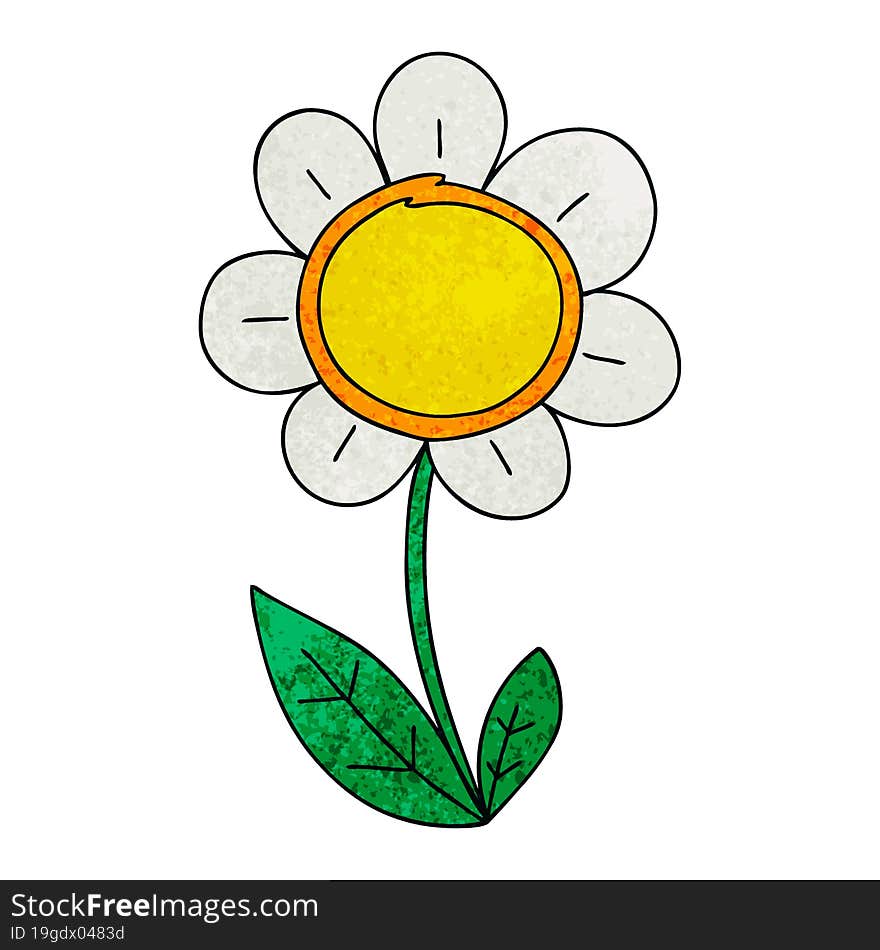 Quirky Hand Drawn Cartoon Daisy