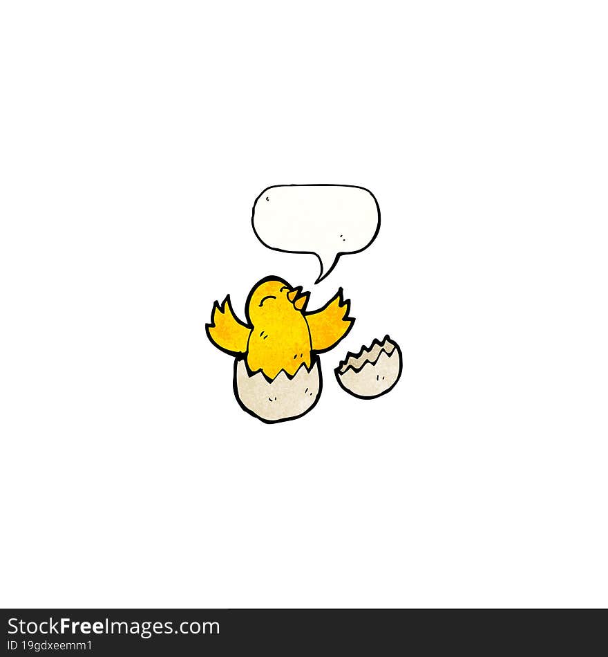 Cartoon Chick Hatching From Egg